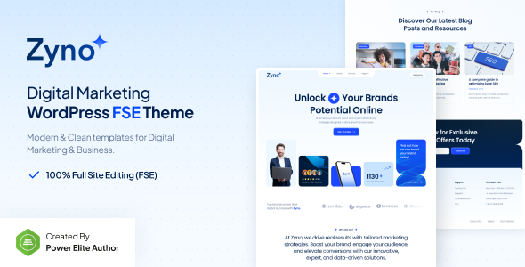 Zyno – Digital Marketing Agency Gutenverse FSE WordPress Block Theme
